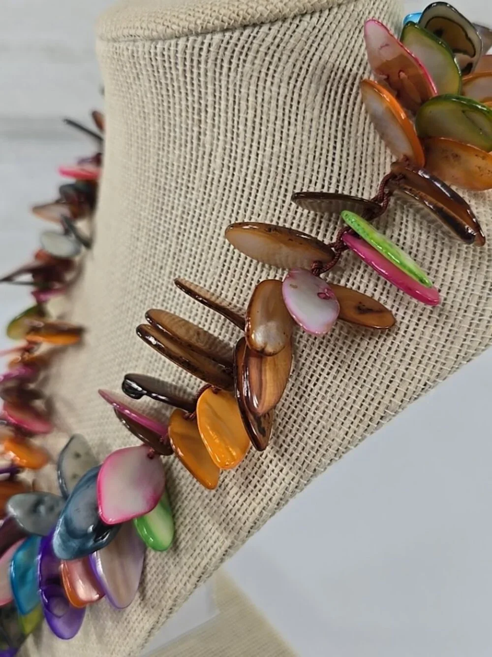 Colorful Chunky Multi‑Stone Statement Necklace Boho Layered Irregular Beads Fest